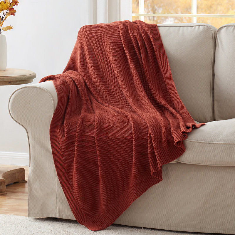 Jeté en coton uni Latitude Run® Home, Ruat