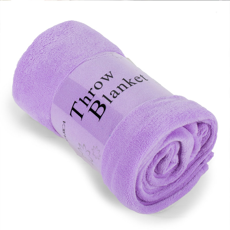 Knitted Throw Blanket, Light Purple