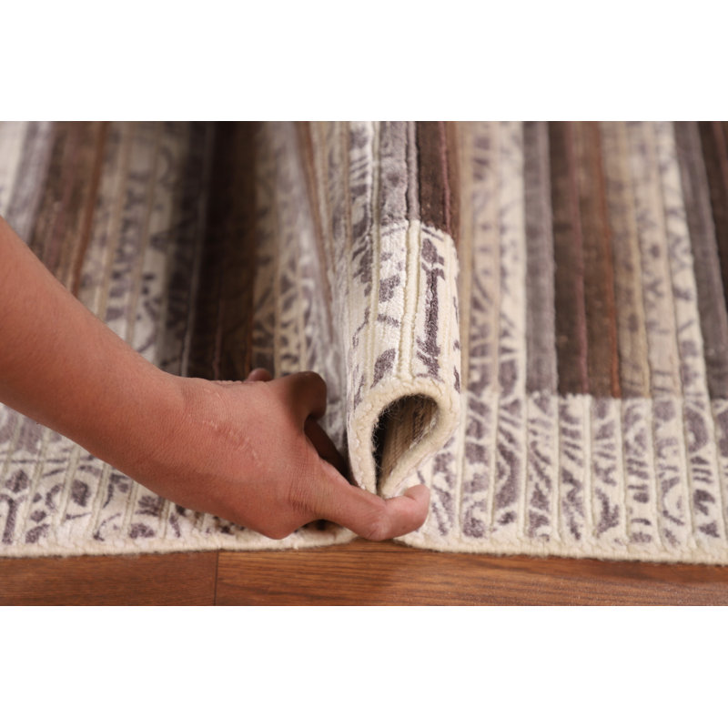 Tapis rayé abstrait moderne 3 x 5
