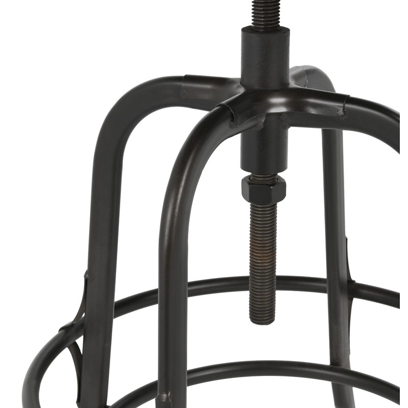 Swivel Solid Wood Adjustable Height Stool, Black