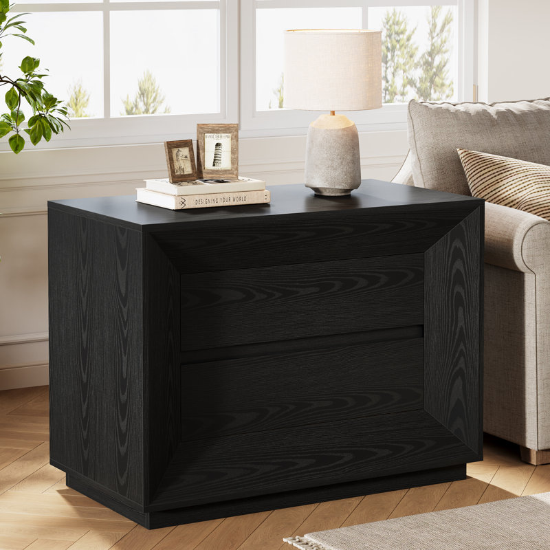 Ensemble de 2 tables de chevet surdimensionnées, Noir