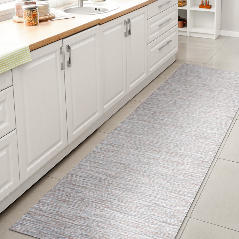 Tapis intérieur / extérieur gris Ammons Modern Flatweave, Tapis de couloir 2 pi 2 po x 8 pi
