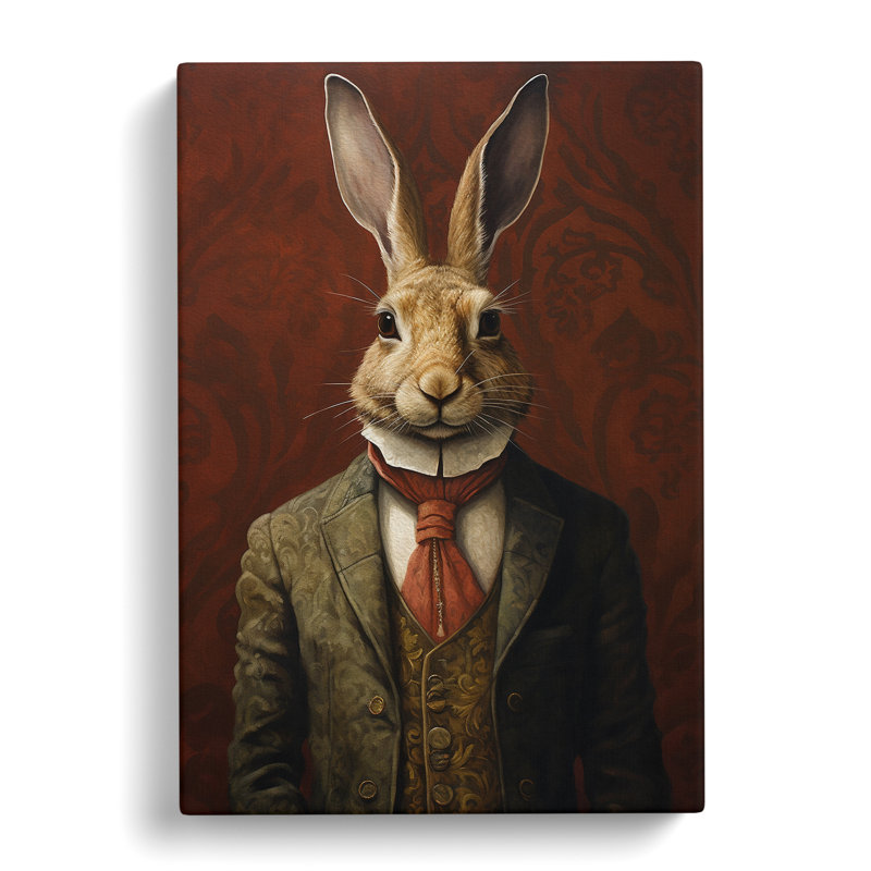 Hare Minimalism Art - Wrapped Canvas, 60cm H x 40cm W x 3cm D