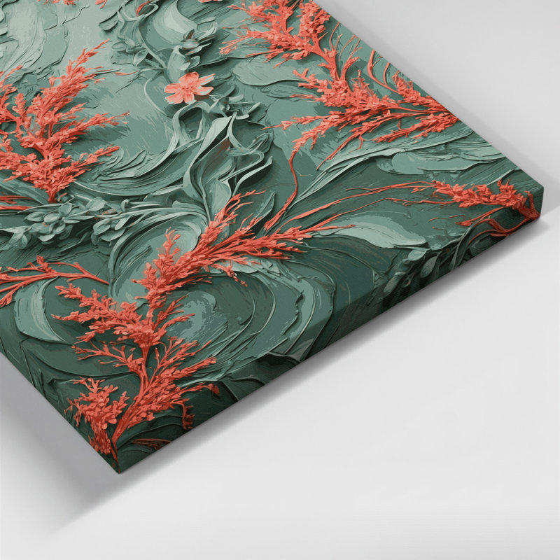 "Abstract Florals 73", art mural sur toile grise, H 30 po x l 20 po