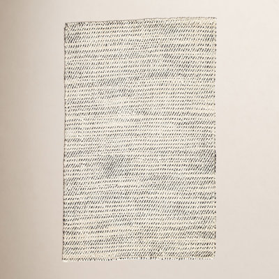 Owen White Black Hand-Woven Striped Jute Rug