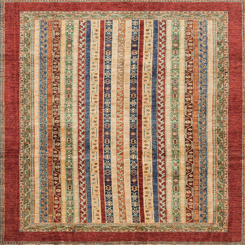 Tapis abstrait moderne 3751ABS3752, Carré 3 pi