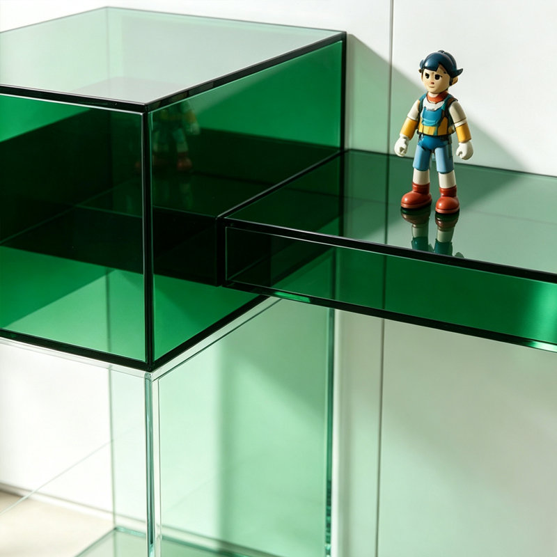 Console de hall d'entrée en acrylique transparent, H 31,5 po x l 31,5 po x P 15,75 po