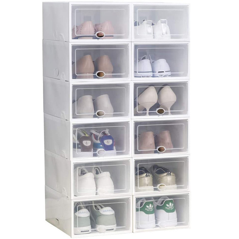 Boîte de rangement empilable pour 12 paires de chaussures