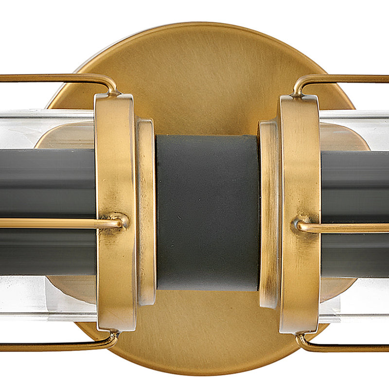 Masthead Heritage Brass 2-Light Outdoor Vanity with Clear Glass