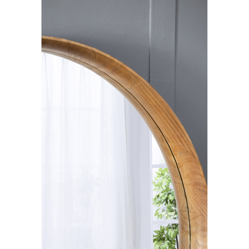 Miroir mural en bois de pin de 31,5 po pour salle de bain et salon