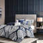 Housse de couette en coton 6 pièces pour lit double / grand avec imprimé décoratif et coussins décoratifs assortis
