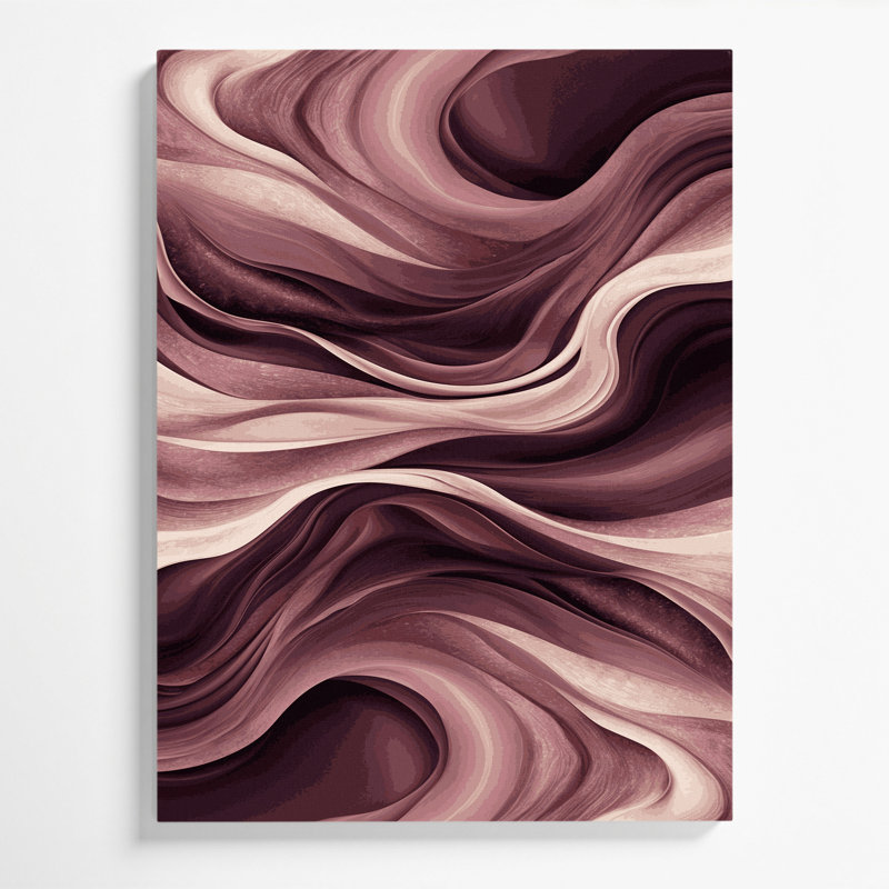 Paysage abstrait, art mural sur toile brune 72, H 14 po x l 11 po