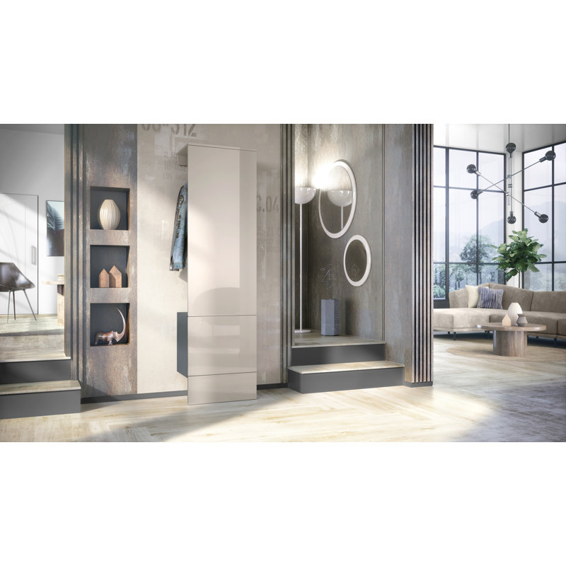 Chappa 52 cm W Hallway Set, High-gloss sandy grey