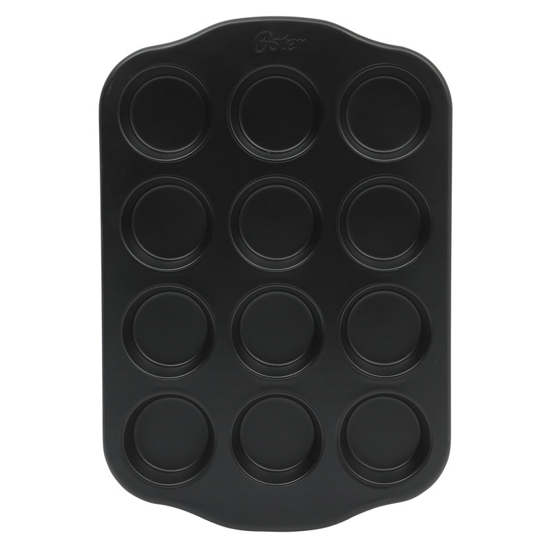 Moule à muffins antiadhésif noir mat en acier au carbone de 12 tasses Oster Teston