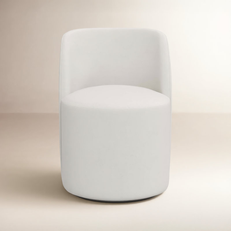 Begonia Swivel Dining Chair, Bella Light Gray Performance Velvet