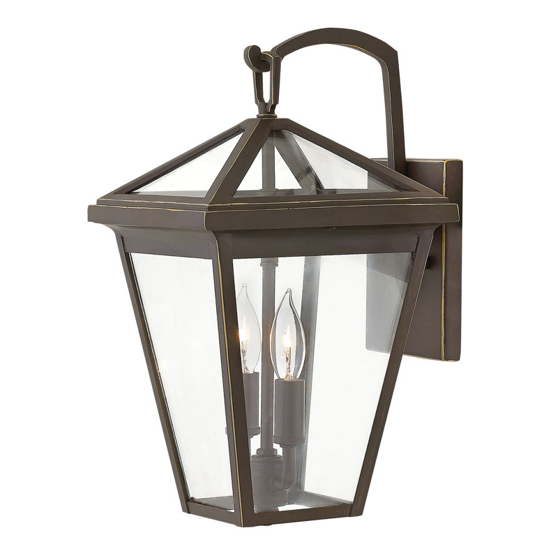 Aalford Place 2-Light Outdoor Wall Lantern, 14" H x 8" W x 9" D, Bronze