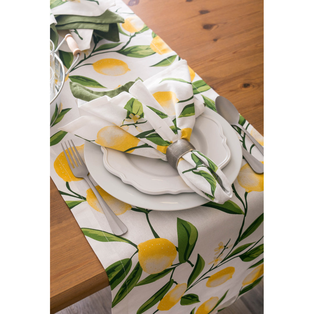 Hyde Lemon Bliss Print Table Runner August Grove® 
