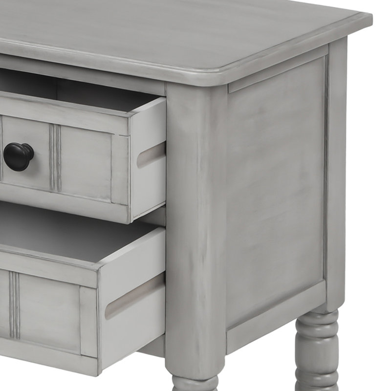 Audreana Vintage Stylish 23.71" Wide Rectangular Storage Console Table, For Indoor Use, Gray Wash