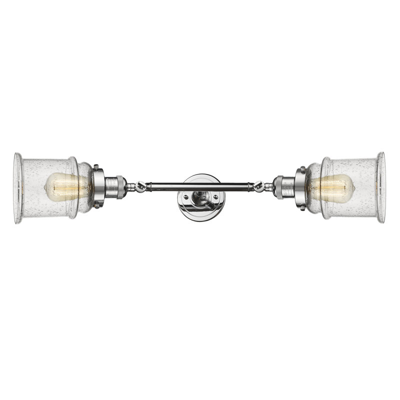 Éclairage pour salle de bain à 2 lumières à intensité variable Latour, Chrome poli, Ampoule incandescente rétro de 60 watts