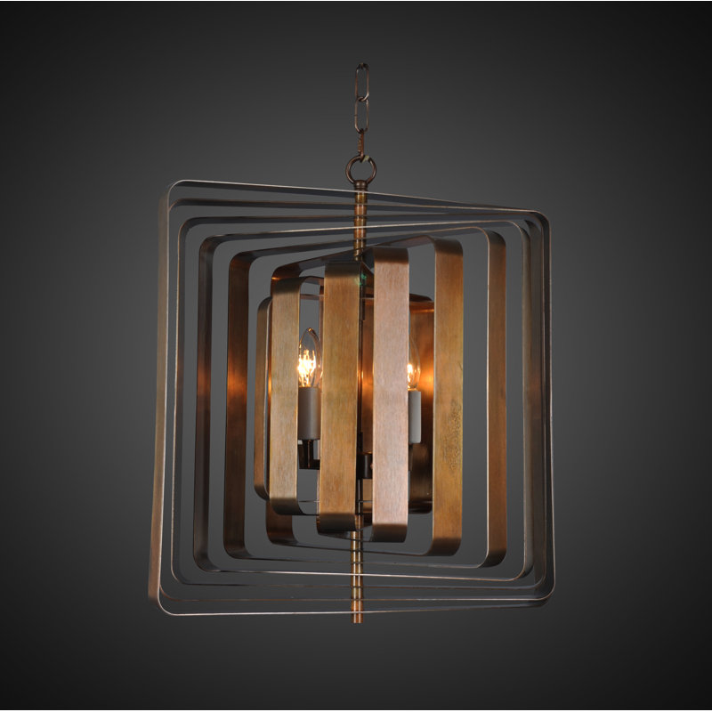 Lustre géométrique 4 lumières façon bougie