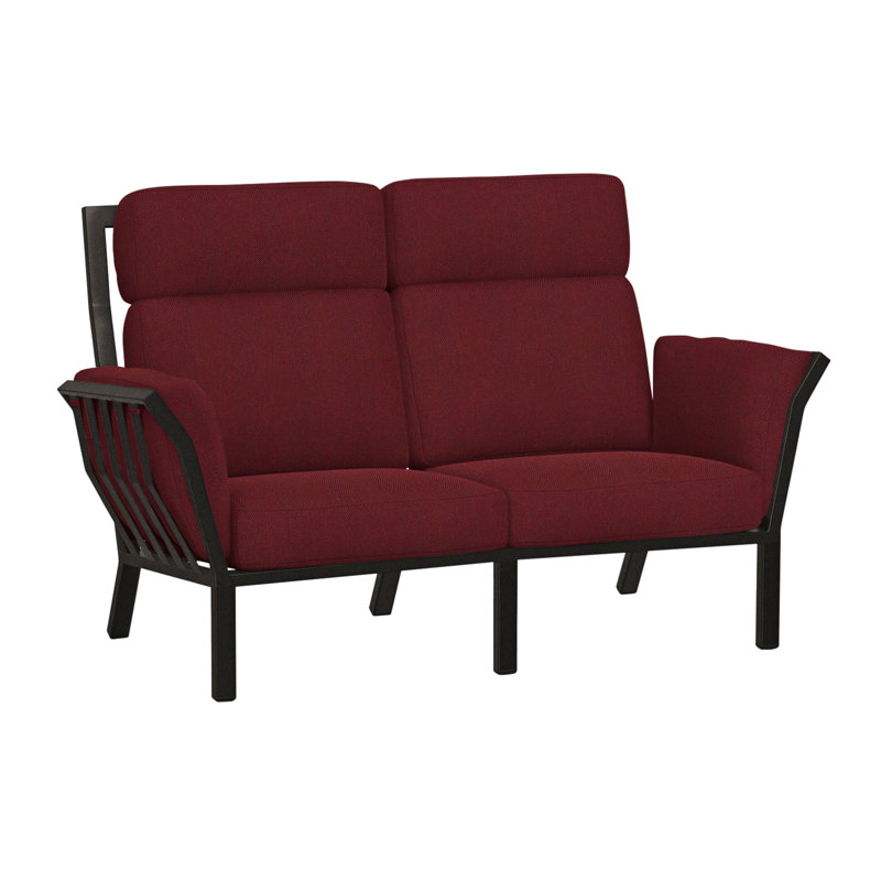 Aris Outdoor 2 - Seat Loveseat, Carbon Black, Sash Denim