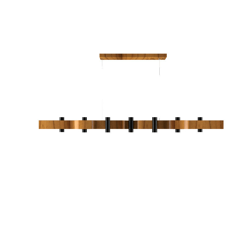 Flow Pendant, Teak, 5.31" H x 59.06" W x 4.33" D, 14