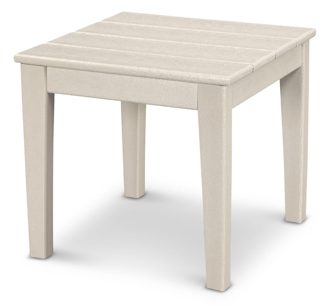 POLYWOOD® Newport 18" Patio Side Table, Sand