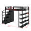 Full Size Metal Loft Bed With Shelves And Wardrobe