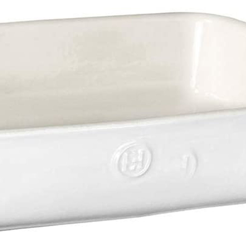 Rectangle Ceramic Baker Set, Sugar White/Plain White