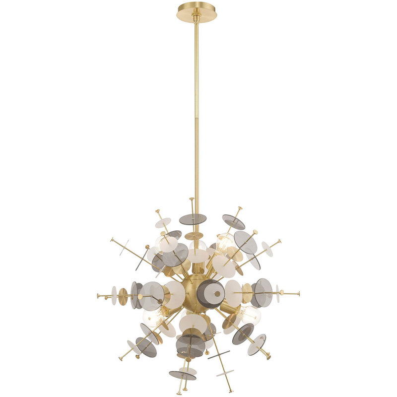 Luminaire suspendu sphère 6 lumières, H 32 po x l 24 po x P 24 po, Or