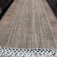 Werts Handmade Tufted Farmhouse Jute Tasseled Brown Rug Bay Isle Home Rug Size: Rectangle 10' x 14