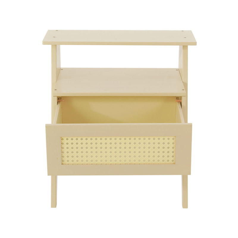 Sofa Side Table, Bedside Table With Drawer, Beige