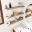 Ensemble de 2 tablettes flottantes en bois massif d'acacia pour cuisine, bord de mer, noyer foncé 36 po x 7,5 po x 1,5 po-2144563206-2144228511