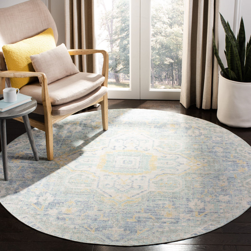 Chauncey Performance Oriental Rug, Round 6'