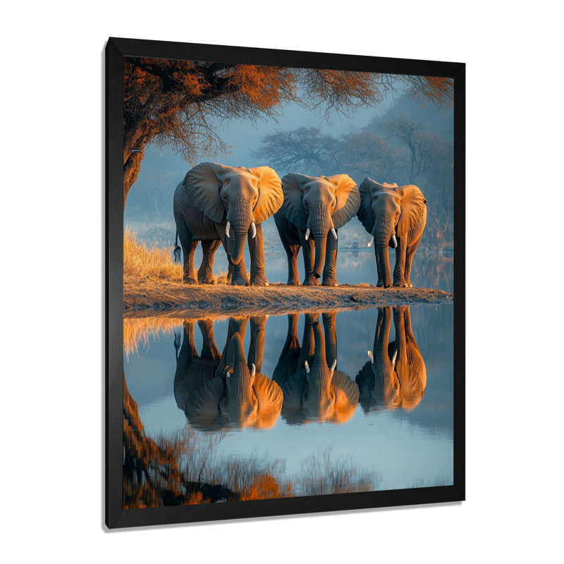 Hedon - animaux, art mural, Noir, H 20 po x l 12 po, Reproduction encadrée d'une seule photo