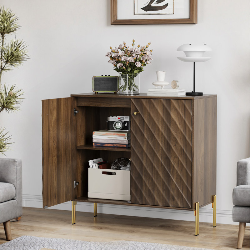 Buffet avec rangement, armoires de rangement de style Mid-Century moderne, buffet en noyer pour le salon, la salle à manger, le vestibule, le couloir, la cuisine