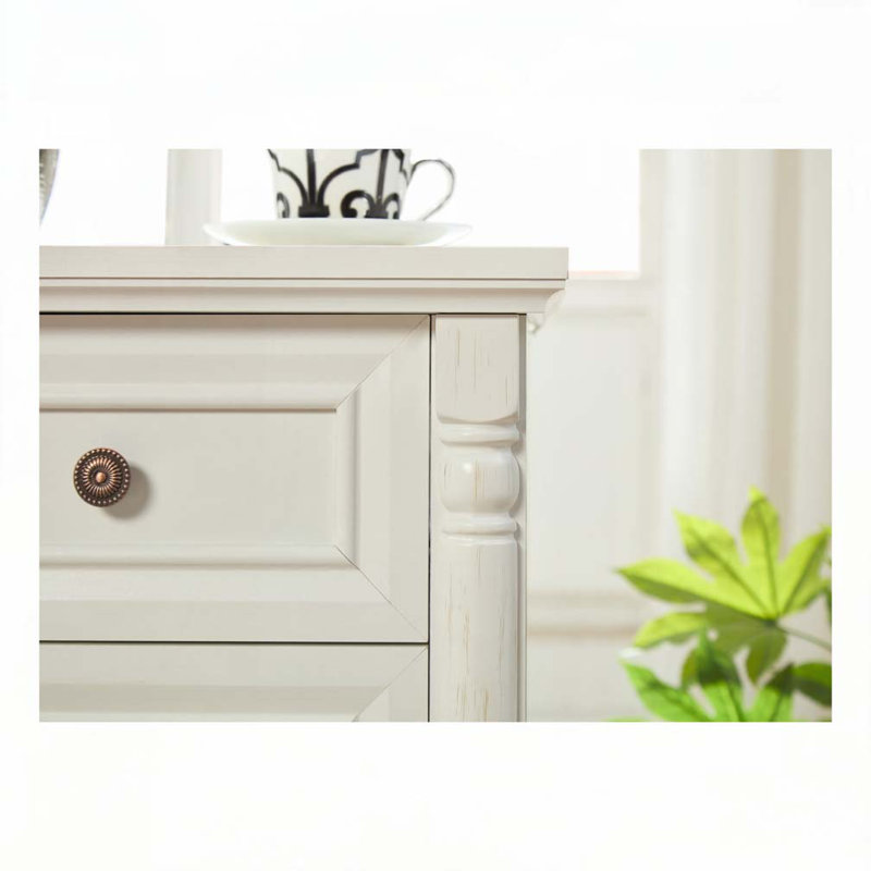 3 Drawer Sofa Side Table, White