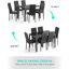 Ensemble de salle à manger 7 pièces avec table en verre et 6 chaises en similicuir-2138965817-2138965816