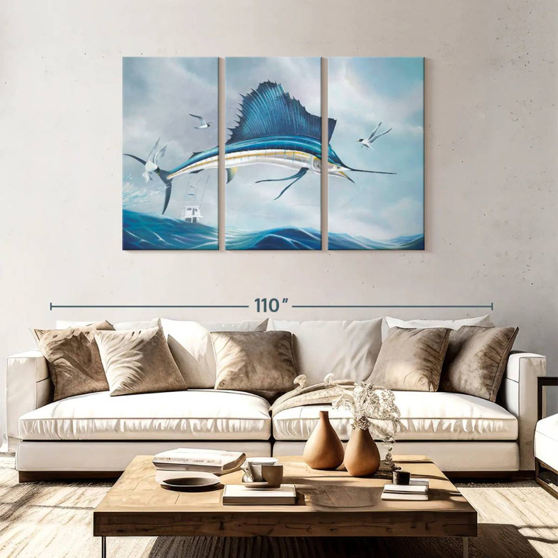 Blue Marlin, 48" H x 74" W