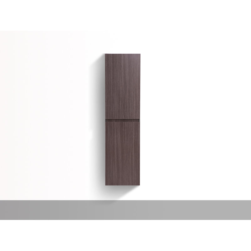 Divontae Linen Cabinet, Left, Dark Gray Oak