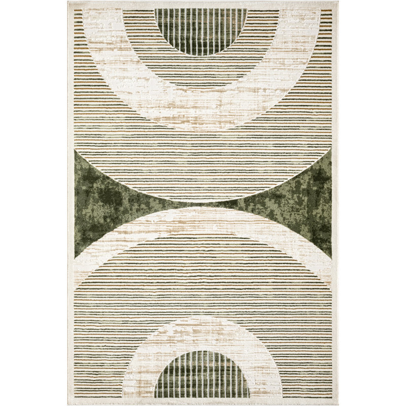Tapis vert moyen Abani Rugs Meidinger, Rectangle 5 pi 3 po x 7 pi 6 po