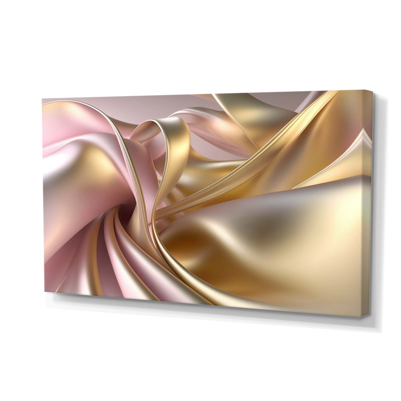 «Smooth liquid Gold» dans de douces nuances d'or et de taupe VII - Art abstrait sur toile à encre liquide