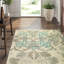 Brocade Floral Area Rug in Green/Gray/White-40706143
