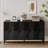 Accent Black Lacquered 4 Door Wooden Cabinet