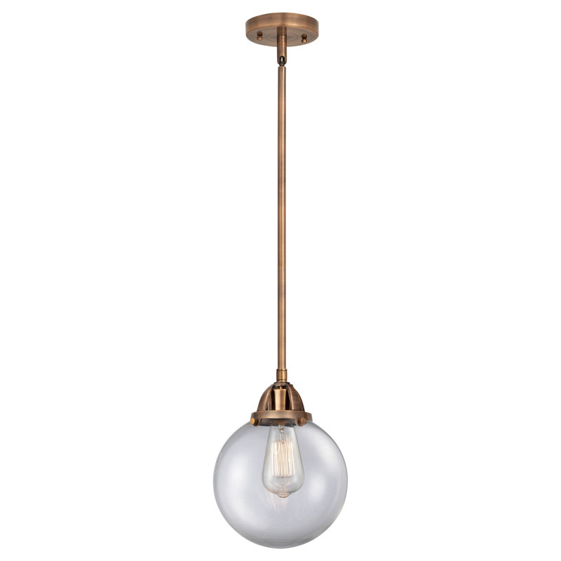 Nouveau - Mini-luminaire suspendu sur pied 1 lumière Alfonsa 2 - ampoule non incluse, H 44 po x l 8 po x P 8 po, Clair