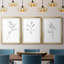 Croquis floral - reproduction encadrée sur mesure de qualité supérieure mate - 3 pièces-879553946-879553942