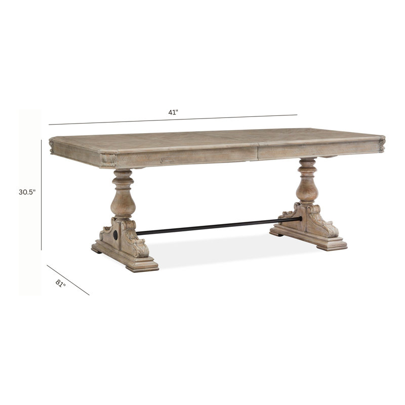 Andromeda Extendable Pine Solid Wood Dining Table