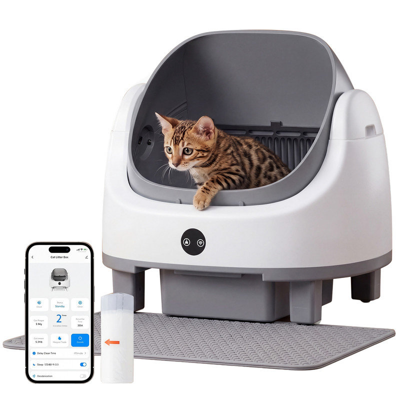 Self-Cleaning Litter Box, White