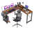 Black Chair/Brown Desk
