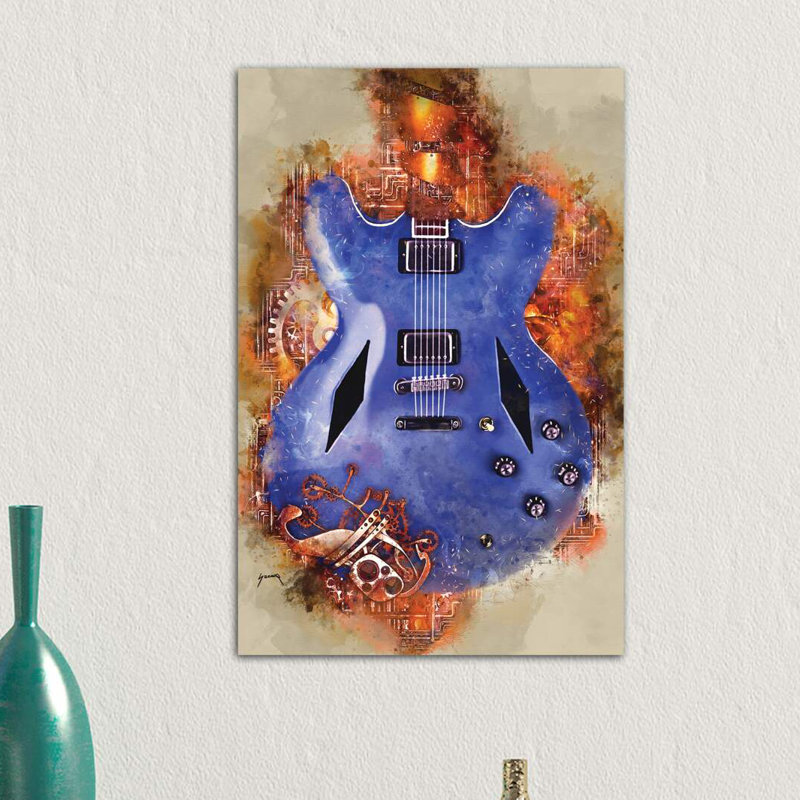 Dave Grohl's Steampunk Guitar - Wrapped Canvas Print, 66.04 cm H x 45.72 cm W x 1.91 cm D